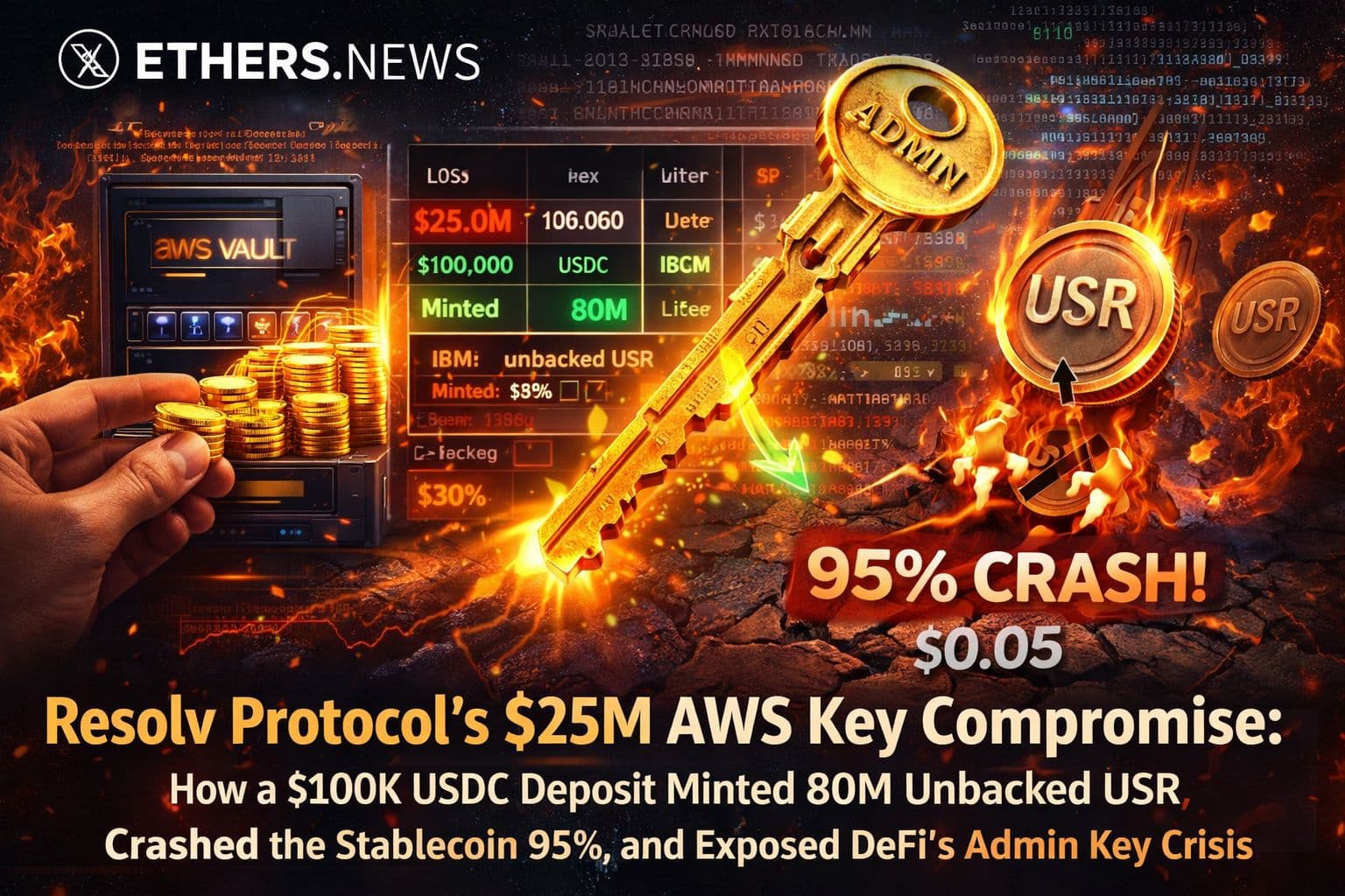 Resolv Protocol's $25M AWS Key Compromise: How a $100K USDC Deposit Generated 80 Million Unbacked USR, Crashed the Stablecoin 95%, and Delivered DeFi's Clearest Warning Yet About Off-Chain Admin Key Security