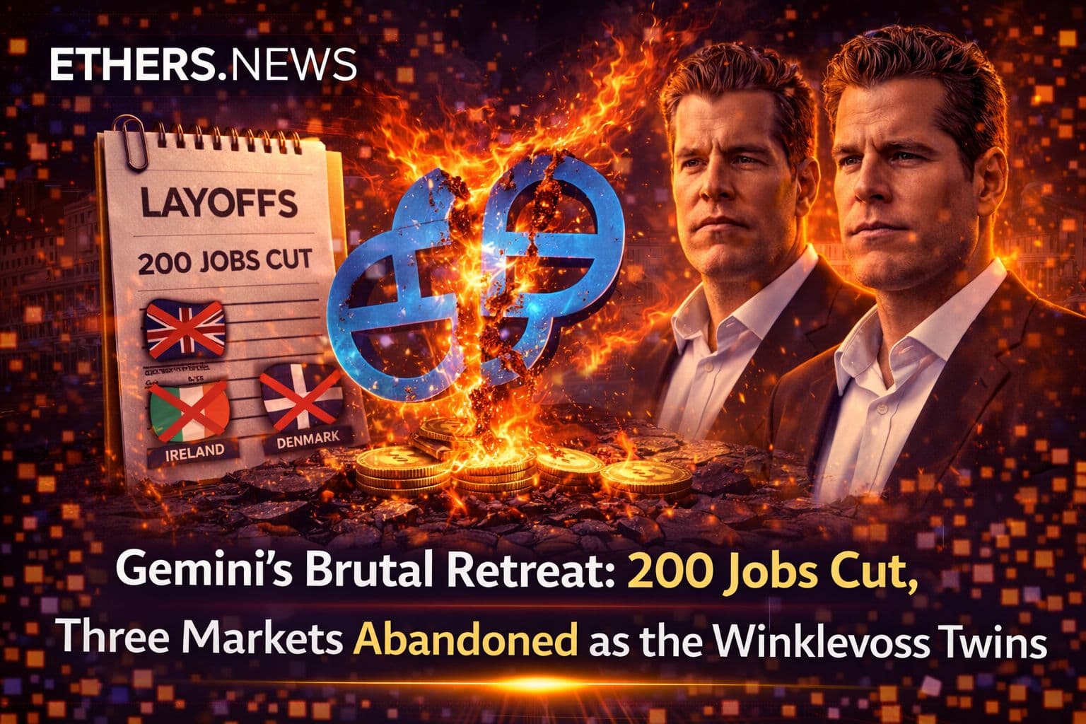 Gemini's Brutal Retreat: 200 Jobs Cut, Three Markets Abandoned as the Winklevoss Twins Fight for Survival