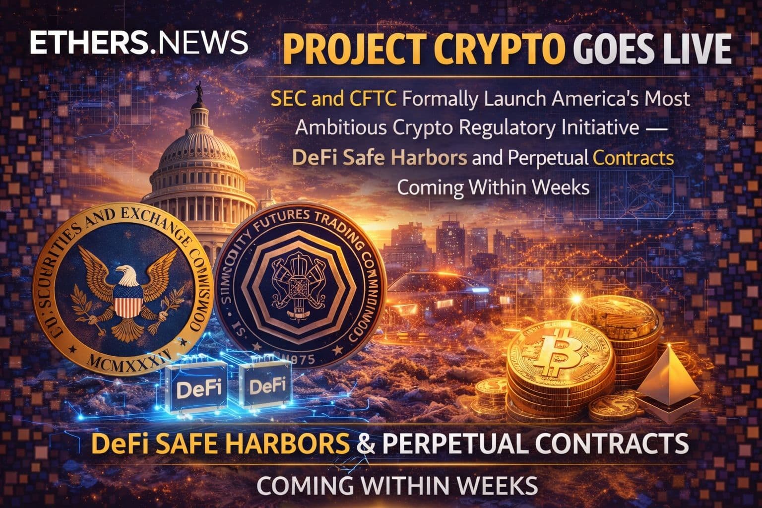 Project Crypto Goes Live: SEC and CFTC Formally Launch America's Most Ambitious Crypto Regulatory Initiative — DeFi Safe Harbors and Perpetual Contracts Coming Within Weeks