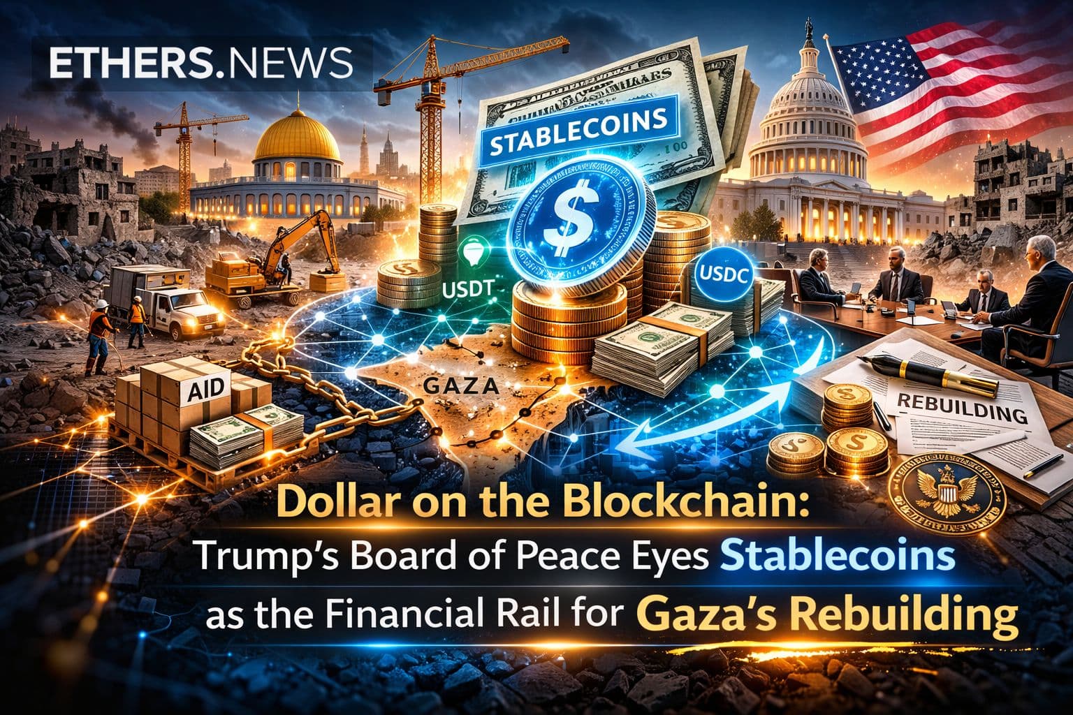 Dollar on the Blockchain: Trump's Board of Peace Eyes Stablecoins as the Financial Rail for Gaza's Rebuilding